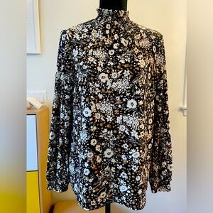 Brown floral blouse